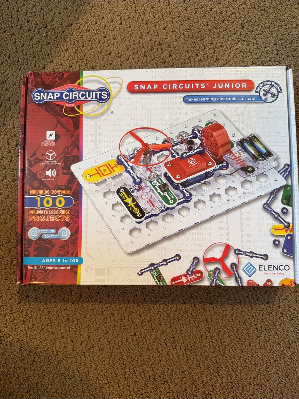 Snap Circuits Junior Electronics Kit – Red and White STEM Toy